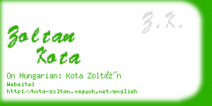zoltan kota business card